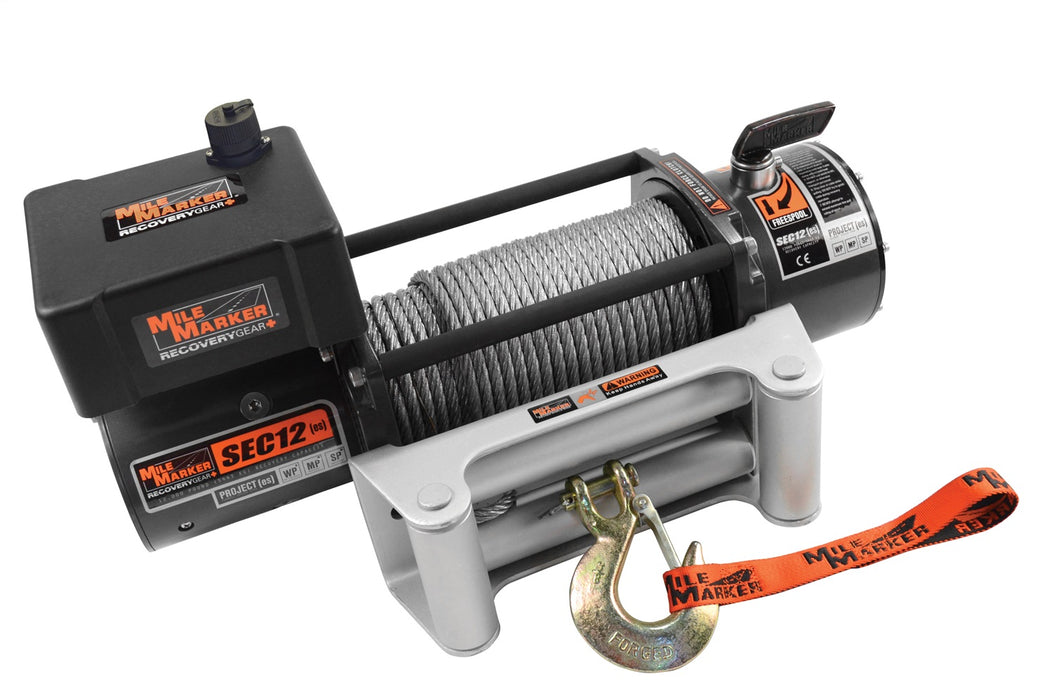 Mile Marker 76-50251BW 12000 LB Winch Waterproof 12V 4.8 HP Wound Motor w/Standard Electronics SEC12 ES Mile Marker - Truck Part Superstore