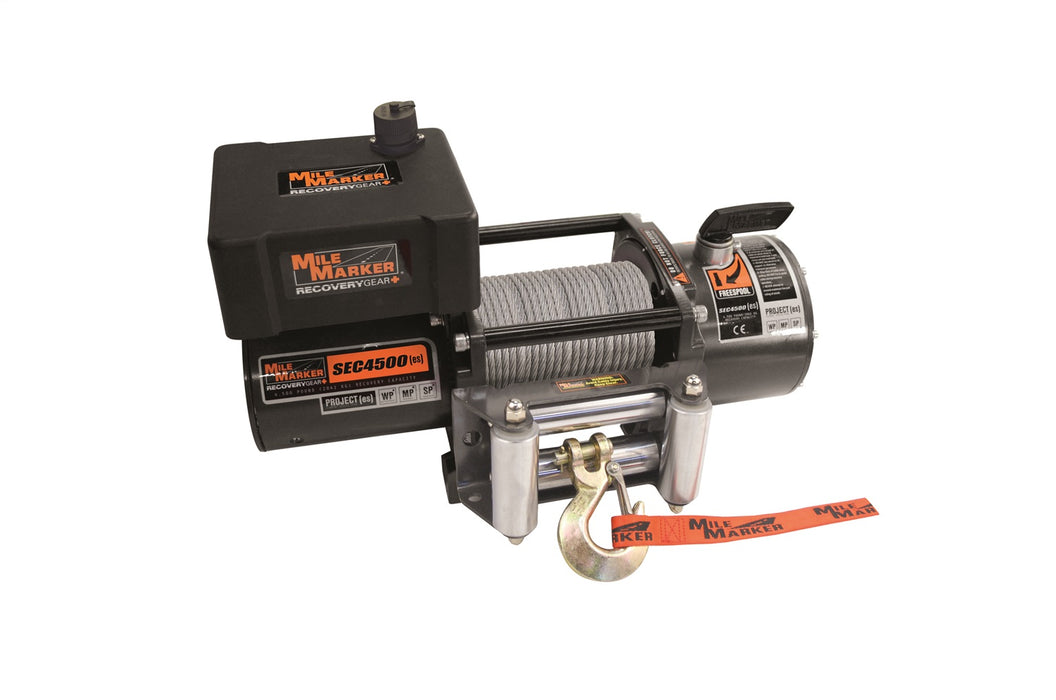 Mile Marker 76-50115BW 4500 LBS Winch Waterproof Rated Line Pull 12V Motor w/1/4 x 50 Foot Cable PE4500 ES Mile Marker - Truck Part Superstore
