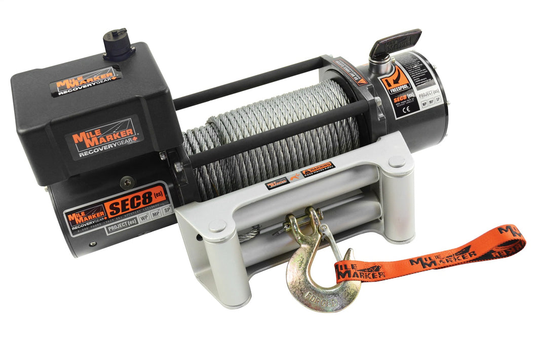 Mile Marker 77-50141W 8000 LB Winch 100 Foot Steel Cable Waterproof 4.8 HP Series Wound Motor 12V SEC8 ES Mile Marker - Truck Part Superstore