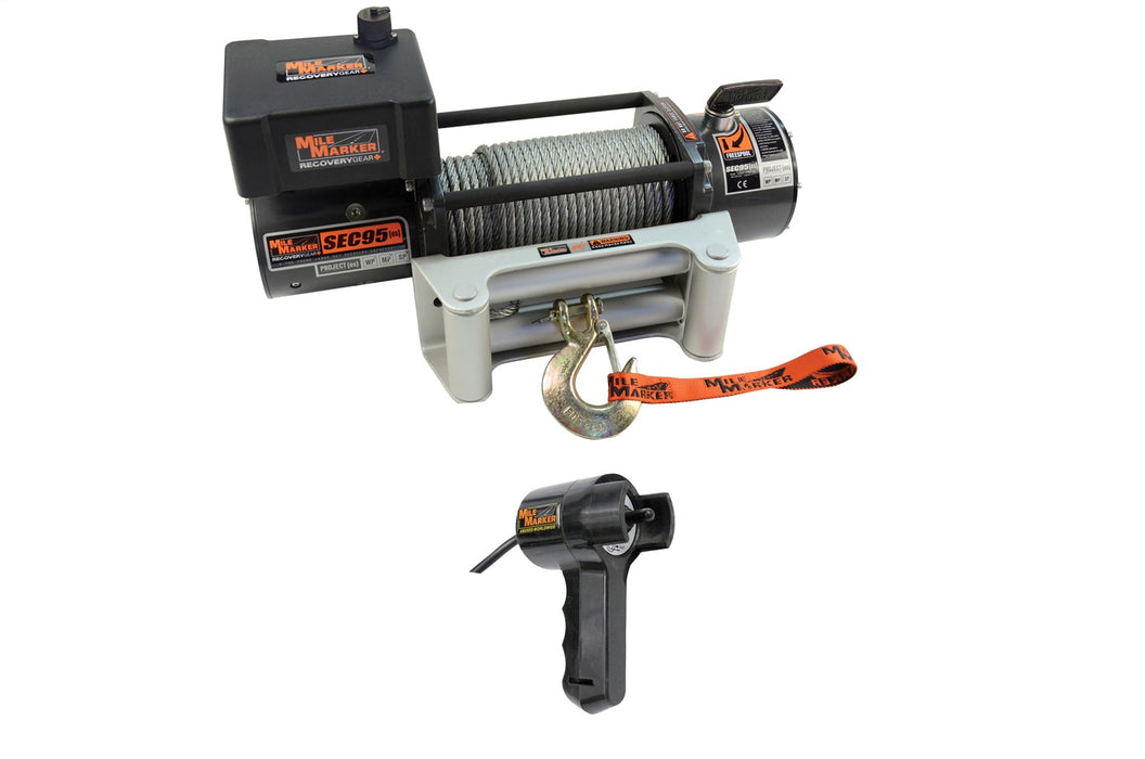 Mile Marker 76-50246BW 9500 LB Winch Waterproof 12V 4.8 HP Wound Motor w/Standard Electronics SEC9.5 ES Mile Marker - Truck Part Superstore