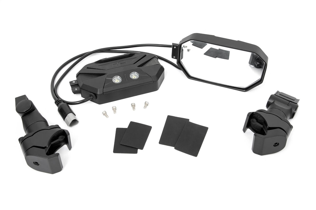 Rough Country 99201 UTV Aluminum Side Mirrors w/Turn Signal Pro-Fit Cages Universal Rough Country - Truck Part Superstore