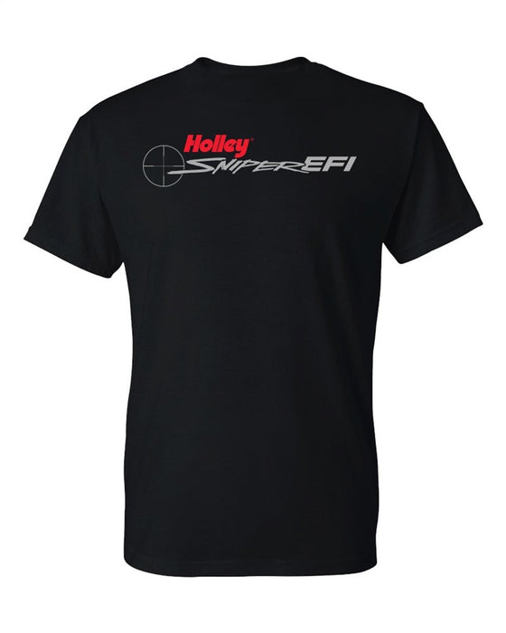 Holley 10127-MDHOL Sniper EFI T-Shirt; Sniper EFI Logo Front and Back; Medium; Black; - Truck Part Superstore