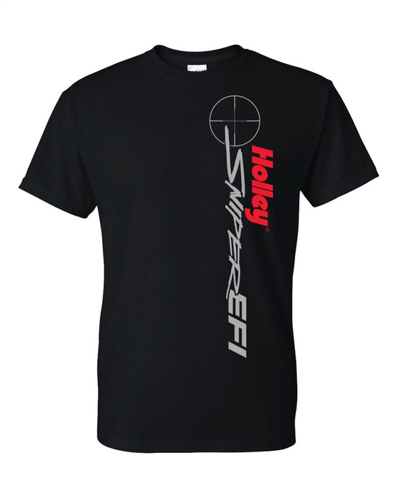 Holley 10127-MDHOL Sniper EFI T-Shirt; Sniper EFI Logo Front and Back; Medium; Black; - Truck Part Superstore