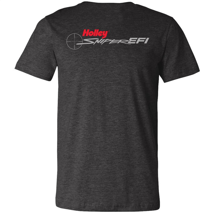 Holley 10128-MDHOL Sniper EFI T-Shirt; Sniper EFI Logo Front and Back; Medium; Gray; - Truck Part Superstore