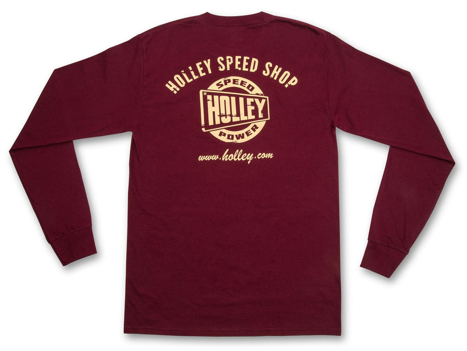 Holley 10130-XXXLHOL Truck Door T-Shirt; Long Sleeve; XXX-Large; Maroon; - Truck Part Superstore