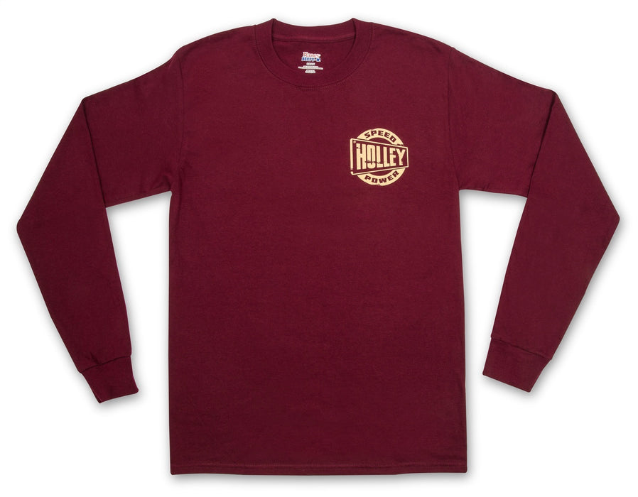 Holley 10130-XXLHOL Truck Door T-Shirt; Long Sleeve; XX-Large; Maroon; - Truck Part Superstore