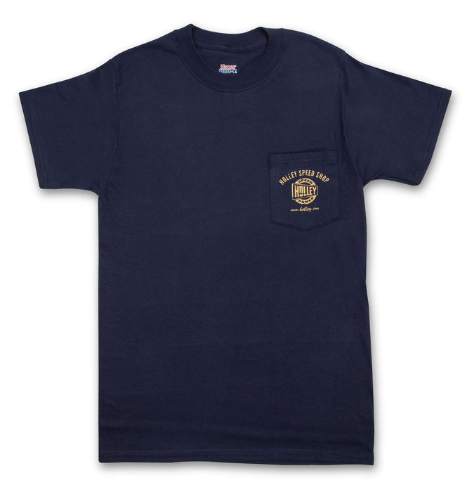 Holley 10132-SMHOL Truck Door T-Shirt; Pocket; Small; Navy; - Truck Part Superstore