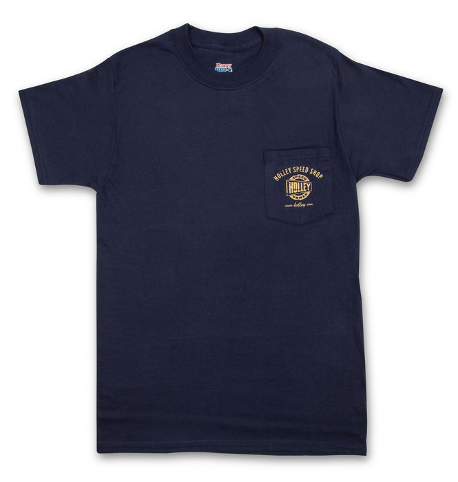 Holley 10132-SMHOL Truck Door T-Shirt; Pocket; Small; Navy; - Truck Part Superstore