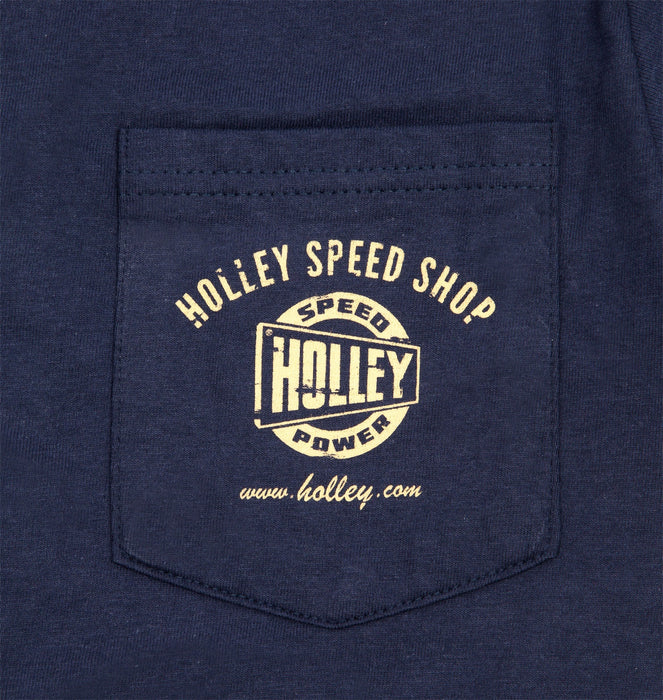 Holley 10132-MDHOL Truck Door T-Shirt; Pocket; Medium; Navy; - Truck Part Superstore