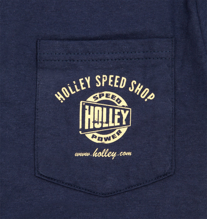 Holley 10132-MDHOL Truck Door T-Shirt; Pocket; Medium; Navy; - Truck Part Superstore