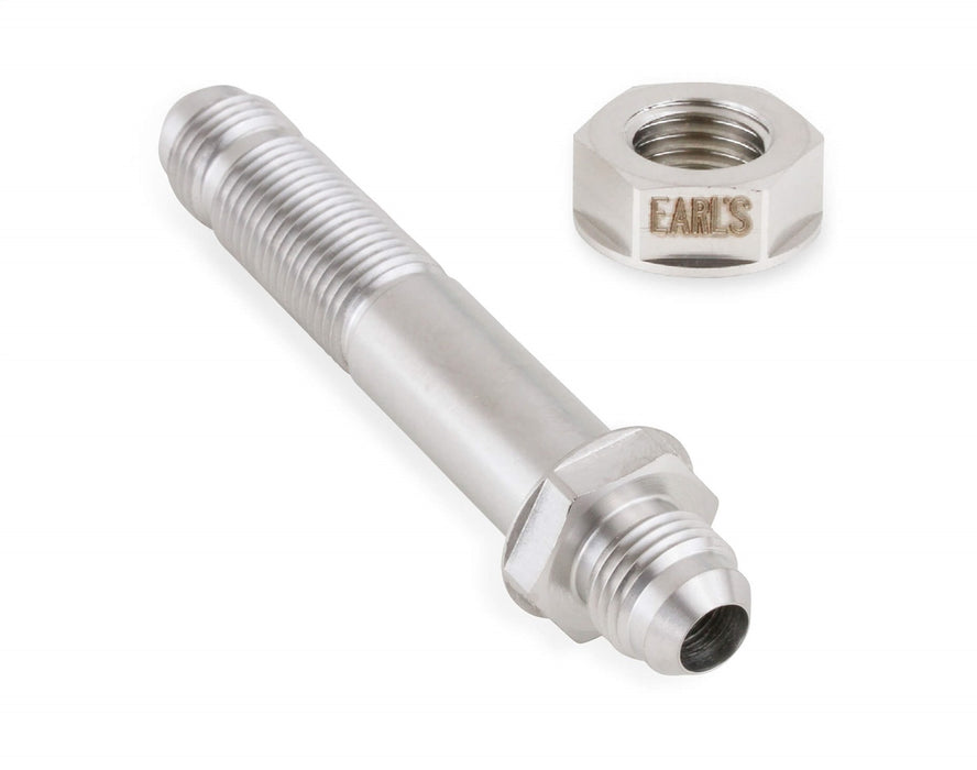 Earl's Performance SS983506ERL Straight Stainless Steel AN Bulkhead Union; Size: -6AN; 1.5 to 2.0 in. Thick; - Truck Part Superstore