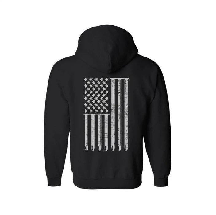 Kooks Custom Headers HS-100603-01 American Flag Exhaust Pullover Hoodie Black-Medium - Truck Part Superstore