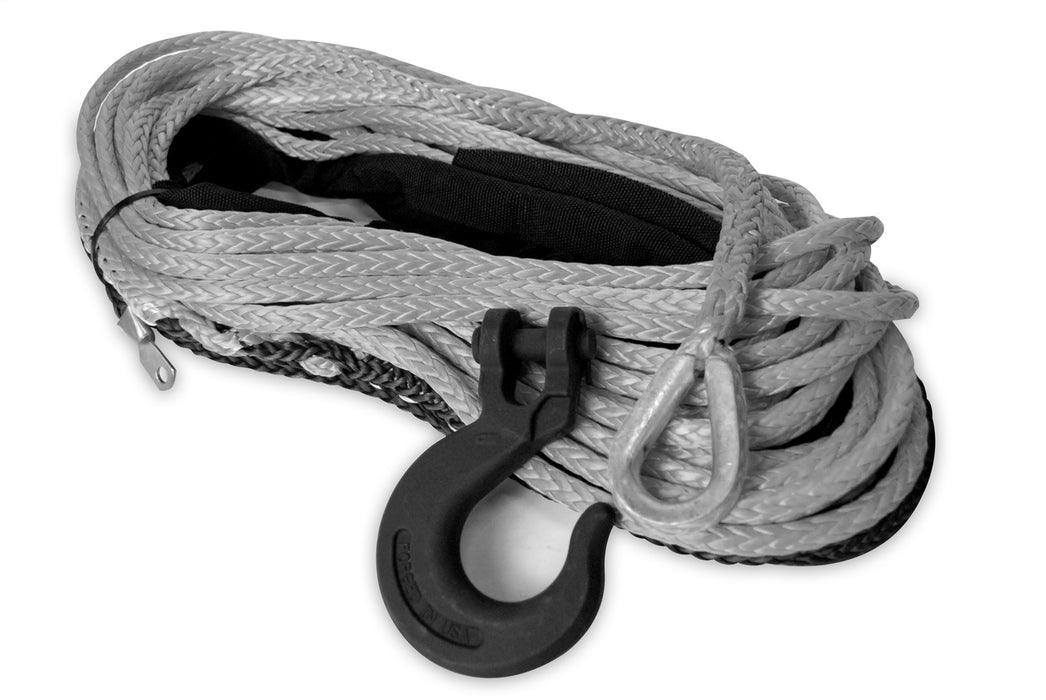 Mile Marker 19-52038-100C 100 Foot Synthetic Rope Assembly 3/8 Inch  x 100 Foot 17,600 LBS Break Force Black/Grey Includes Hook Mile Marker - Truck Part Superstore