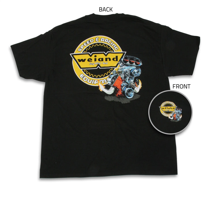 Weiand 10003-MDWND Weiand Hemi T-Shirt; Black; Medium; - Truck Part Superstore