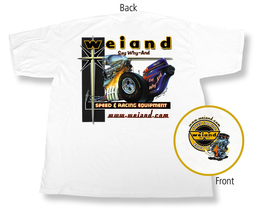 Weiand 10000-MDWND Weiand Retro T-Shirt; Weiand Retro Artwork; White; Short Sleeve; Medium; - Truck Part Superstore