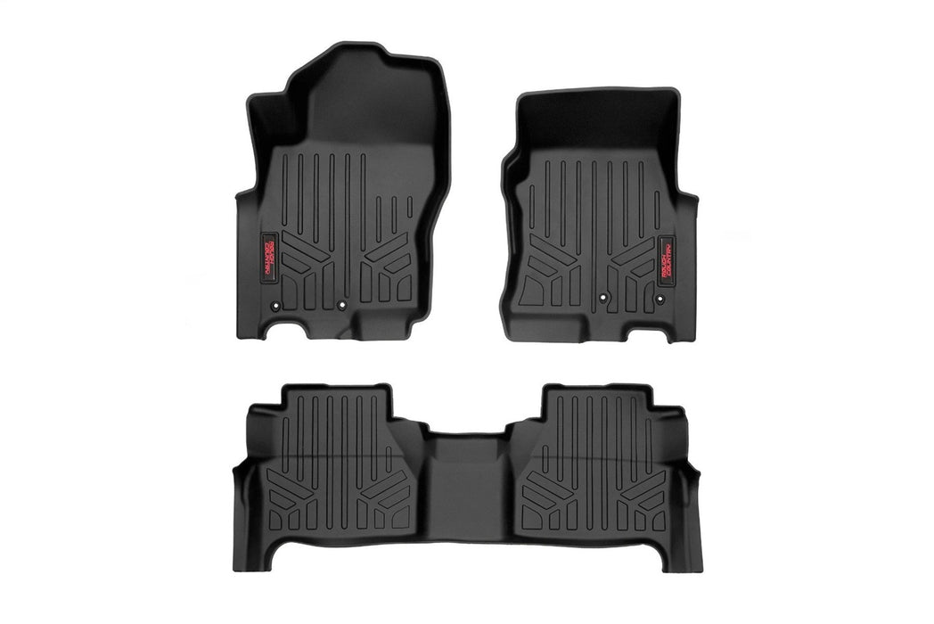 Rough Country M-80515 Floor Mats Front Rear and Rear Row Crew Cab Nissan Frontier 2WD/4WD (22-23) Rough Country - Truck Part Superstore
