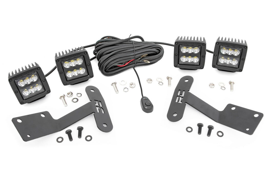 Rough Country 70835 Toyota 2-inch LED Lower Windshield Ditch Kit (14-20 Tundra Black Series Spot Pattern) Rough Country - Truck Part Superstore